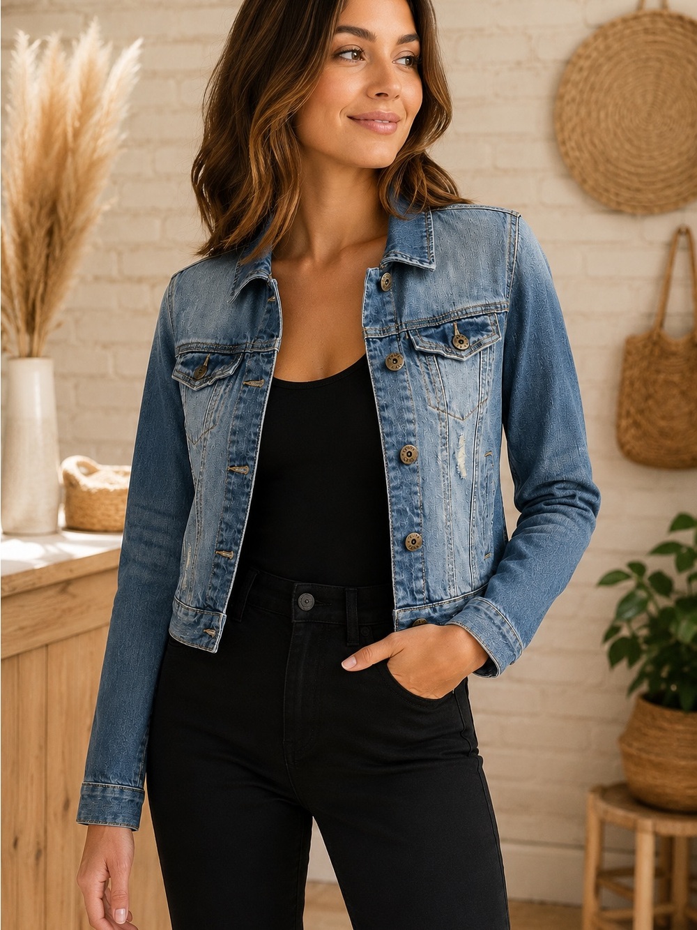 Mudd Light Blue Distressed Denim Jacket